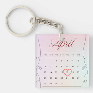 Porte-clés Souvenir de date spéciale personnalisé