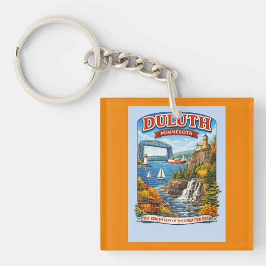 Porte-clés souvenir de Duluth Minnesota – Lac Supé (Devant)