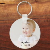 Porte-clés souvenir de premier anniversaire d'un an (Recto)