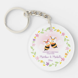Porte-clés Souvenir mignon de M. et de Mme Honey Bee First