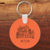 Porte-clés Souvenir orange d'Amsterdam Netherlands (Recto)