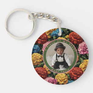 Porte-clés Souvenir personnalisé artistique Œillet Photo