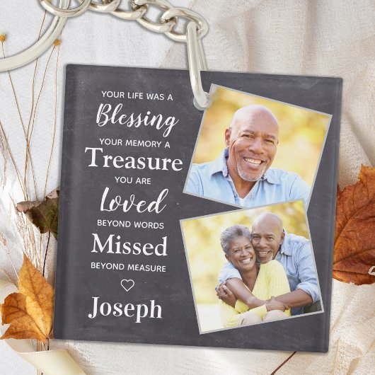 Porte-clés Souvenir personnalisé Rustique 2 Photo