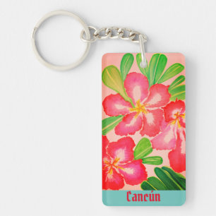 Porte-clés Souvenir Rose du désert de Cancún