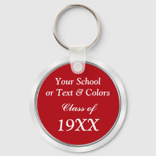Porte-clés Souvenirs de réunion de classe, Nom de l'école, An