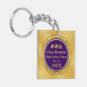 Porte-clés Souvenirs de réunion du lycée, personnalisés (Devant gauche)