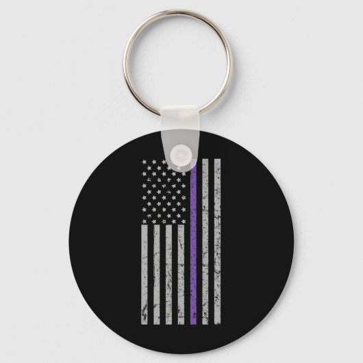 Porte-clés Souvenirs importants Alzheimer USA Drapeau violet  (Recto)