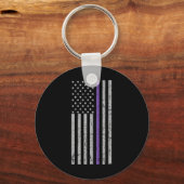 Porte-clés Souvenirs importants Alzheimer USA Drapeau violet  (Recto)