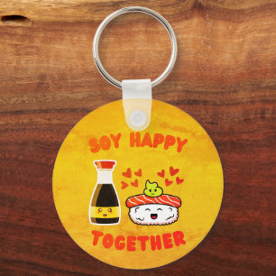 Porte-clés Soy Happy Together Cute Soy Sauce Pun