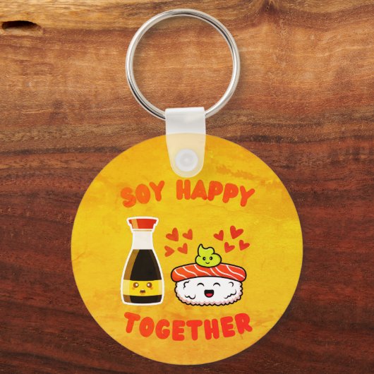 Porte-clés Soy Happy Together Cute Soy Sauce Pun (Recto)