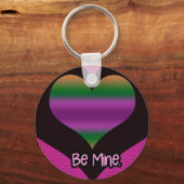 Porte-clés Soyez à moi Valentine Purple Stripe Coeur (Recto)