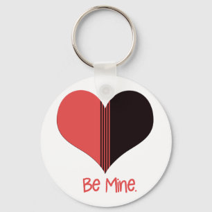 Porte-clés Soyez à moi Valentine Red Stripe Heart