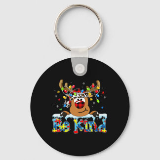 Porte-clés Soyez comme Reindeer Red Plaid Puzzle Sensibilisat