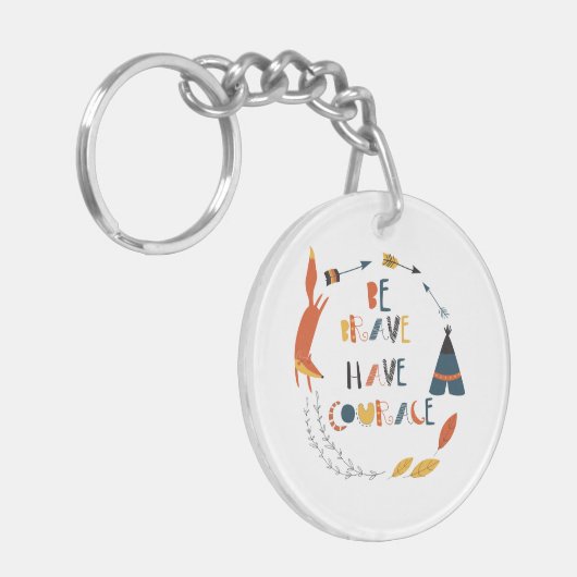 Porte-clés Soyez courageux Ayez Courage Fox (Devant gauche)