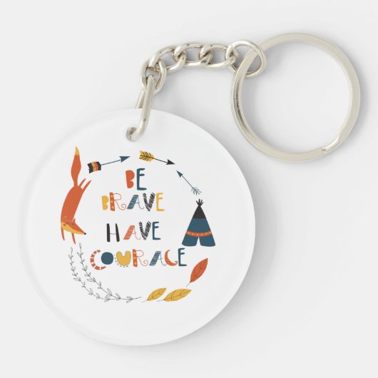 Porte-clés Soyez courageux Ayez Courage Fox (Dos)