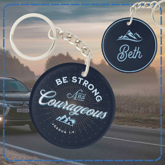 Porte-clés Soyez fort et courageux Joshua 1:9