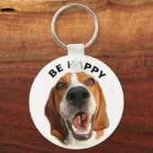 Porte-clés Soyez heureux Beagle (Recto)