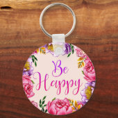 Porte-clés Soyez heureux Porte - clé Pink Peony (Recto)