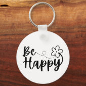 Porte-clés Soyez heureux Printemps été (Recto)