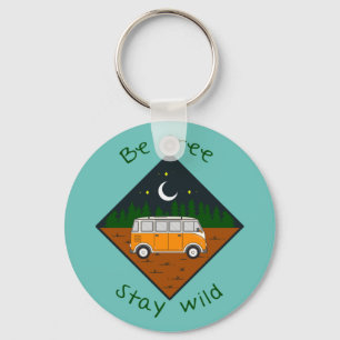 Porte-clés Soyez libre, restez sauvage - graphique Vanlife #8