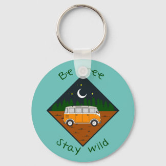 Porte-clés Soyez libre, restez sauvage - graphique Vanlife #8