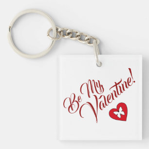 Porte-clés Soyez mon coeur et papillon Valentin