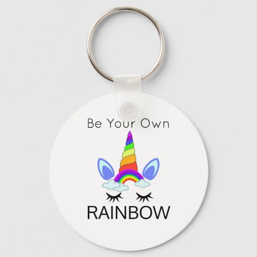 Porte-clés Soyez votre propre Porte - clé Rainbow Button (Recto)
