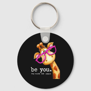 Porte-clés Soyez vous le monde s'adaptera mignon amant girafe