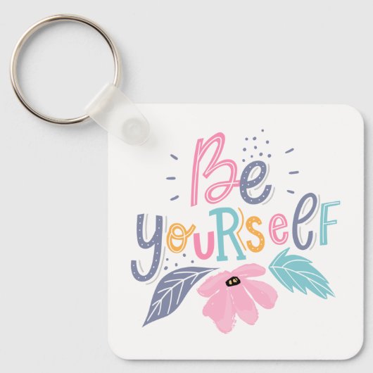 Porte-clés Soyez vous-même | Fleurs Pastel (Recto)