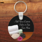 Porte-clés Spa/Massage/Pedicure Salon Scène Noir/Couleur (Verso)
