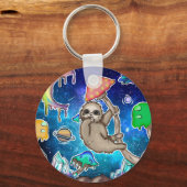 Porte-clés Space Galaxy Sloth Cosmique Champignons Féroîtes C (Recto)