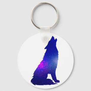 Porte-clés Space Wolf howling - Choose background color