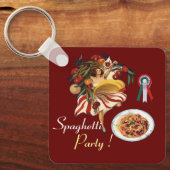 PORTE-CLÉS SPAGHETTI PARTY DANCE, CUISINE ITALIENNE ET TOMATE (Recto)