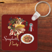 PORTE-CLÉS SPAGHETTI PARTY DANCE, CUISINE ITALIENNE ET TOMATE (Verso)