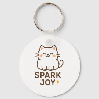 Porte-clés "Spark Joy Cat Keyring - Pastel Cute Gif esthétiqu
