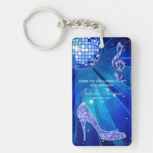 Porte-clés Sparkle Heels Blue Disco Ball Birthday Merci