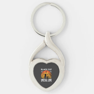 Porte-clés Spécial Chat Noir Halloween Amour Design Gothique
