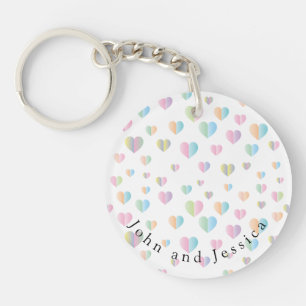Porte-clés Speckles de coeur coloré Note Design de carte