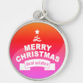 Porte-clés Spectaculaire Round Meilleurs voeux Joyeux Noël (Devant)
