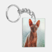Porte-clés Sphynx sans cheveux (Devant gauche)