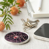 Porte-clés SPIDER ET WEB Rose Fuchsia Ruby Noir (Côté)