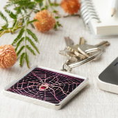 Porte-clés SPIDER ET WEB Rose Fuchsia Ruby Noir (Côté)