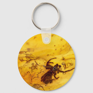 Porte-clés Spider inside baltic amber stone