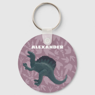 Porte-clés Spinosaurus Toy Dinosaur Turquoise et violet
