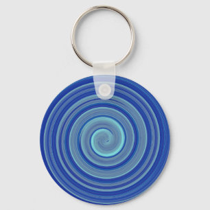 Porte-clés spirale bleue et turquoise
