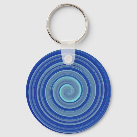 Porte-clés spirale bleue et turquoise (Recto)