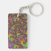 Porte-clés Spirale colorée flashy Abstrait Digital Fractal (Dos)