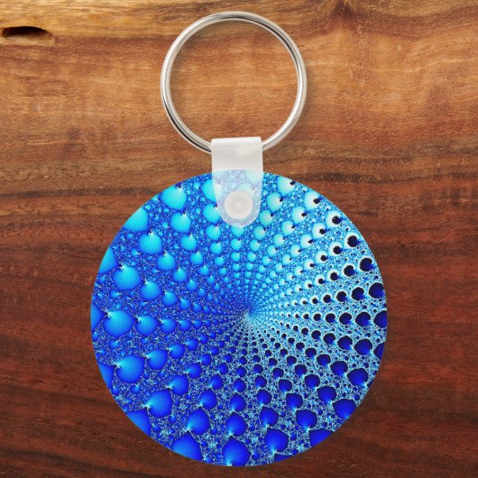 Porte-clés spirale-huître bleue (Recto)