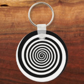Porte-clés Spirale hypnotique noire et blanche (Recto)