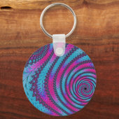 Porte-clés Spirale Magenta et Cyan (Recto)